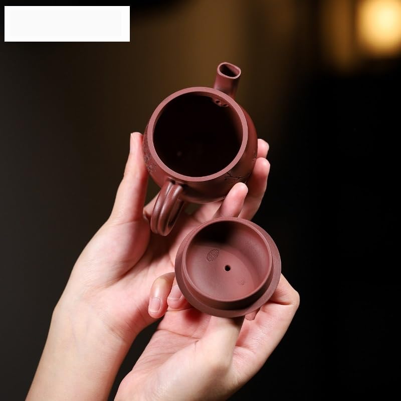 Bouilloire en Argile Violette de 120 ML, fabriquée à la Main avec de la Terre Crue, Filtre pour théière, Service à thé Zisha, théière Chinoise pour cuisinière