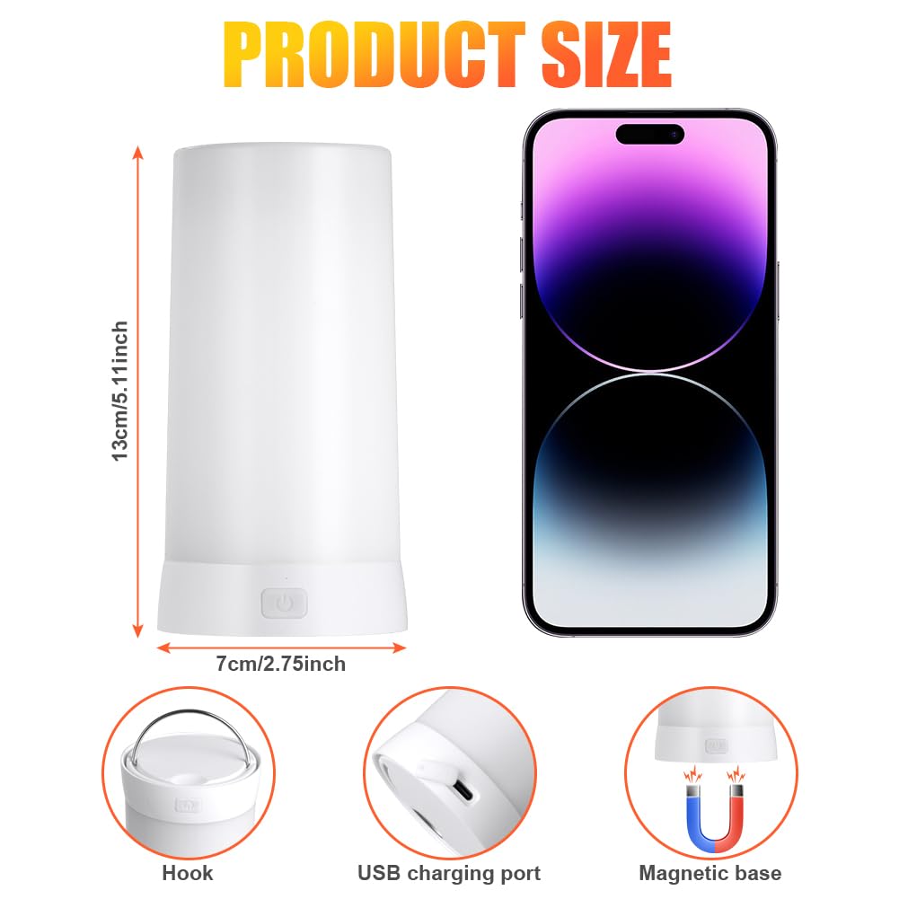 AUAUY LED Flame Bulb, USB Rechargeable Flame Effect Bulbs, Flashing Bulbs with Remote Control, 4 Lighting Modes - Image 2