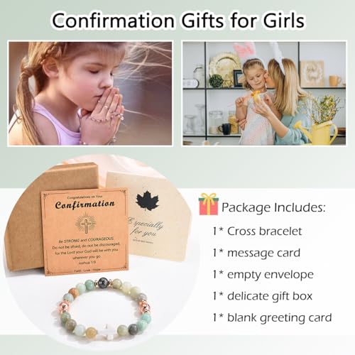 Image of Leyung Christian Gifts for Women, Religious Rosary Cross Bracelet, Easter Basket Stuffers Baptism Confirmation First Holy Communion Christmas Birthday Gifts for Teen Girls