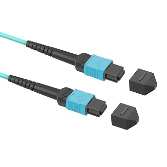 1m MPO to MPO OM3 Fiber Patch Cable,3.3ft 12-Core Multimode Fiber Optic,LSZH Jacket Optical Cable,40G/40GBASE-SR4, MTP Compatible for QSFP+ Transceivers,Data Center