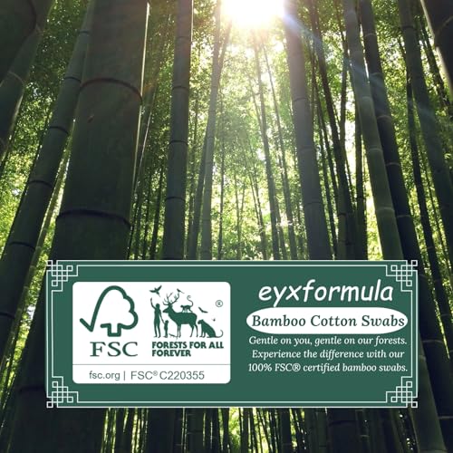 Image of Eyxformula 500 Count 6 Inch Long Cotton Swabs - Sturdy FSC Certified Bamboo Sticks Cotton Tipped Applicators for Gun Cleaning, Dog Ear Care, Crafts, Makeup, Hard-to-Reach Areas Detailing