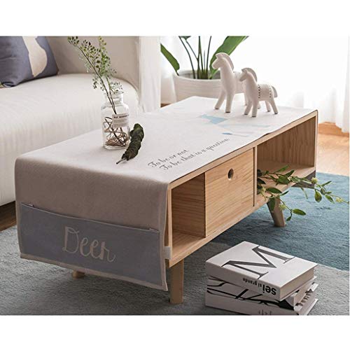 Nappe en coton et lin rectangulaire imperméable 70x160cm pour table - 4