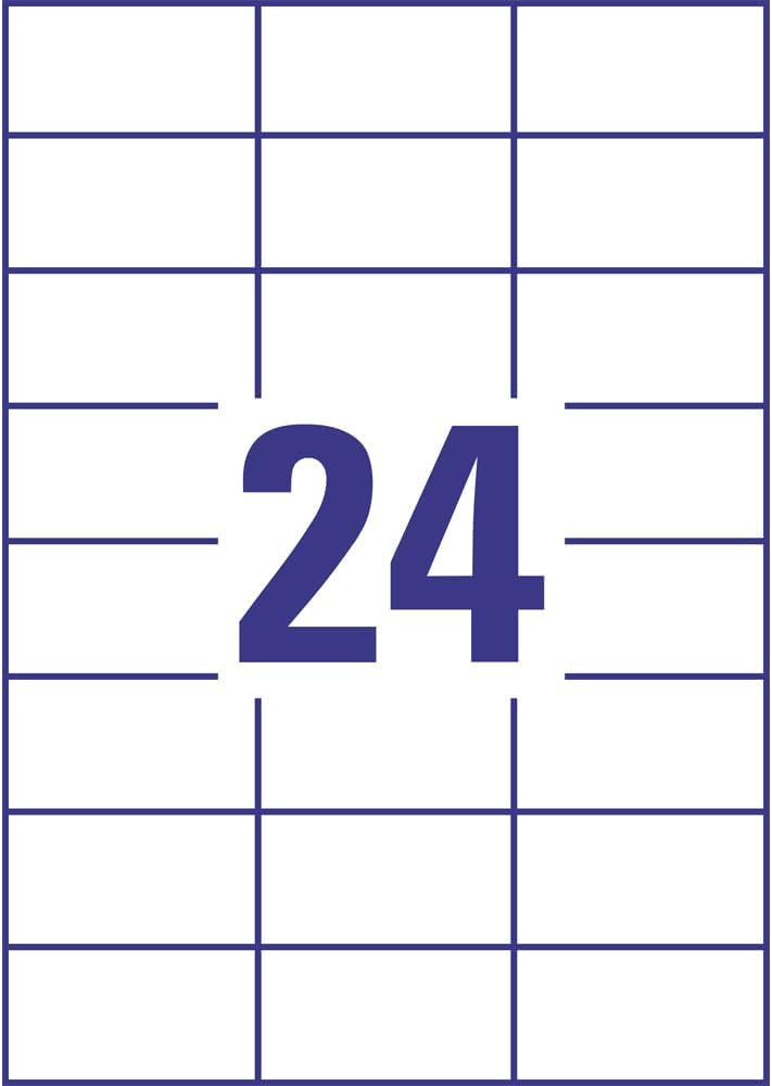 Avery Zweckform L4718 20 Outdoor Waterproof Film Labels (480 Labels 70 x 37 mm 20 Sheets White