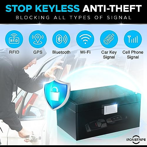 Ironstripe Faraday Box for Car Keys | Extra Large 19 x 12 x 9 cm Keyless Car Key Signal Blocker Box | RFID Key Box and Faraday Pouch for Car Keys | Anti-Theft Signal Blocking Cages - Image 3