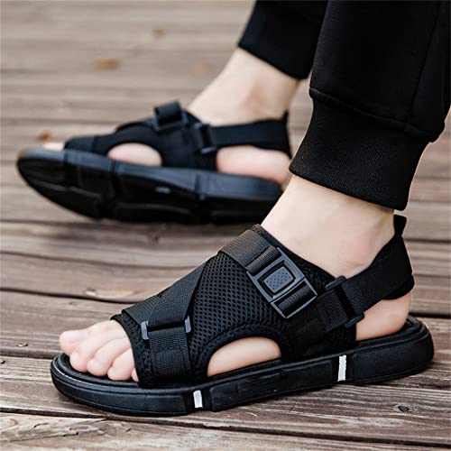 Men's Sandals Slip Thick Sandals Beach Shoes for Lovers Personality Outdoor Casual Shoes(White-Dinosaur Doodle4,44 Code)4