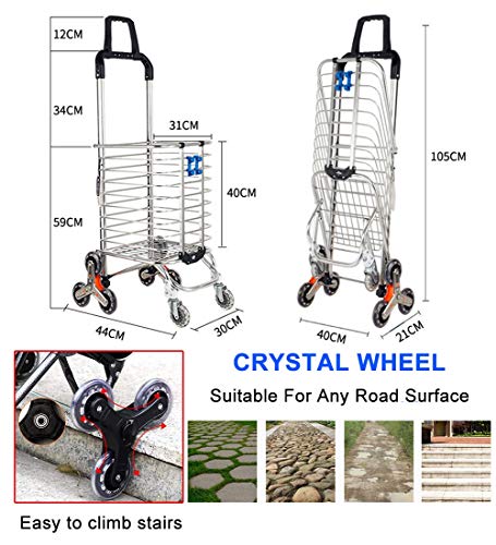 Acyon Einkaufstrolley 8 Räder Treppensteiger Einkaufswagen Einkaufs Trolley Treppensteig mit drehbaren Rollen und… – Bild 7
