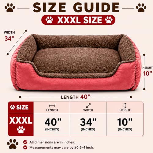 Image of SITSNOOZE Giant Reversible Orthopedic Dog Bed XXXL Size for Massive Breeds 45 kg and Above Washable Sofa Mat for Tibetan Mastiff and Newfoundland (Brown & Rose Gold, XXXL)