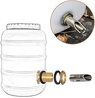 Vista 3 de Joywayus 5 bebederos automáticos de acero inoxidable de 1/2 para pezón de cerdo + 5 piezas de 1/2 hembra a 3/4 macho de latón conector de tanque