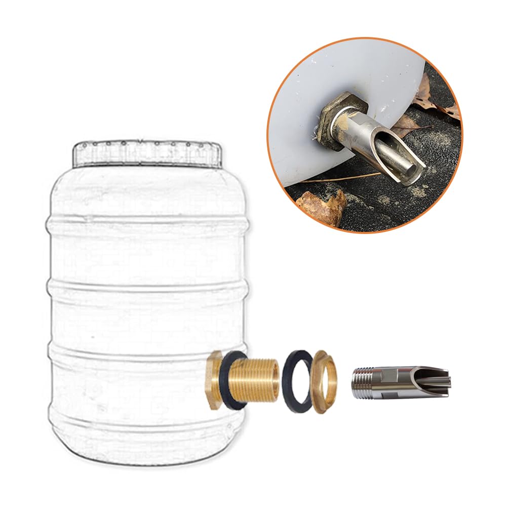 LYDODOKA 5-Pack Pig Waterer Nipples – Automatic Stainless Steel Drinker For Barrels, With Brass Connectors, Hole Saw & Tape, For Pigs, Goats, Dogs, Calves