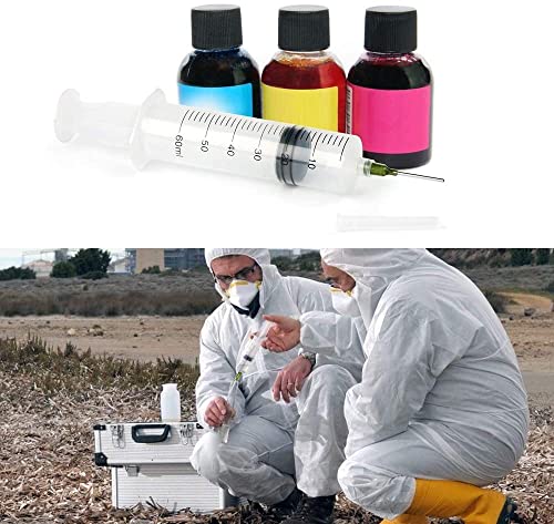 12 Spritze Kunststoff 60ml, Plastik Spritzen mit Kappe, Dosierspritze mit Nadel, Wiederverwendbare Kleine Plastikspritze für Flüssigkeitsmessung und abgabe, Industrielle, Tierfütterung