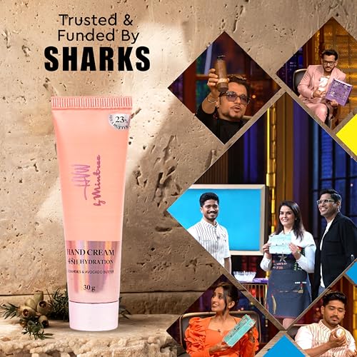 Image of Mintree Hand Cream for Women, Lightweight & Hydrating with Shea Butter, Avocado Butter, Ceramides & Squalane, Peach | 48 HR Moisture & Floral Scent | Non-Greasy, Suitable for All Skin Types, 30g