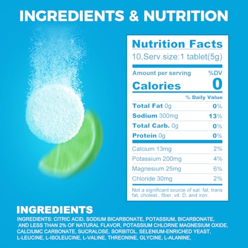 AiVital™ Sugar Free Electrolyte Tablets, Essential Electrolytes with BCAA and Selenium for Active Hydration-No Sugar, Keto Friendly, Vegan and Non-GMO, 40 Servings