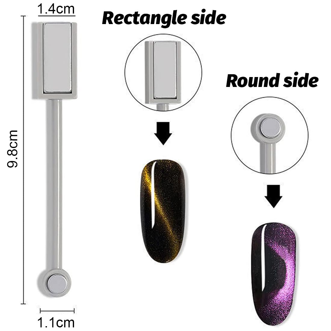 Cat Eye, 1.4 * 9.8cm,penne magnetiche a forma di occhio di gatto, Nail Art Magnetico Stick Set,per nail art fai da te