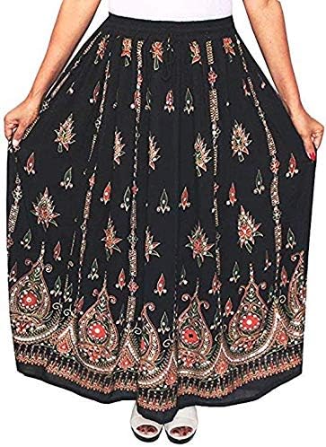 Radhykrishnafashions Women's Tie Dye Yoga Trend Sequined Crinkle Broomstick Gypsy Long Skirt - Image 5