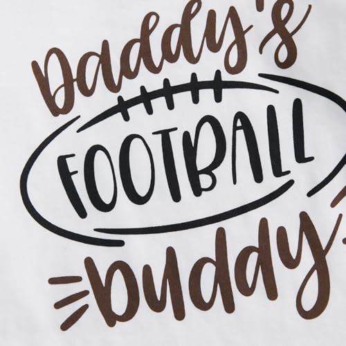 Newborn Baby Girl Football Outfits Daddy’s Football Buddy Long Sleeve Romper Flare Pants Headband Set Fall Clothes 5