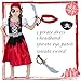 Lingway Toys Girls Pirate Costume for Halloween,Buccaneer Princess Dress With Accessories for Girls 7-8years