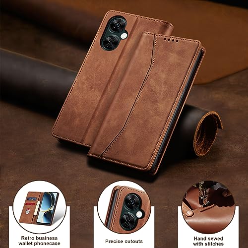 Image of Jasonyu Flip Wallet Case for OnePlus Nord N30 5G,Brown
