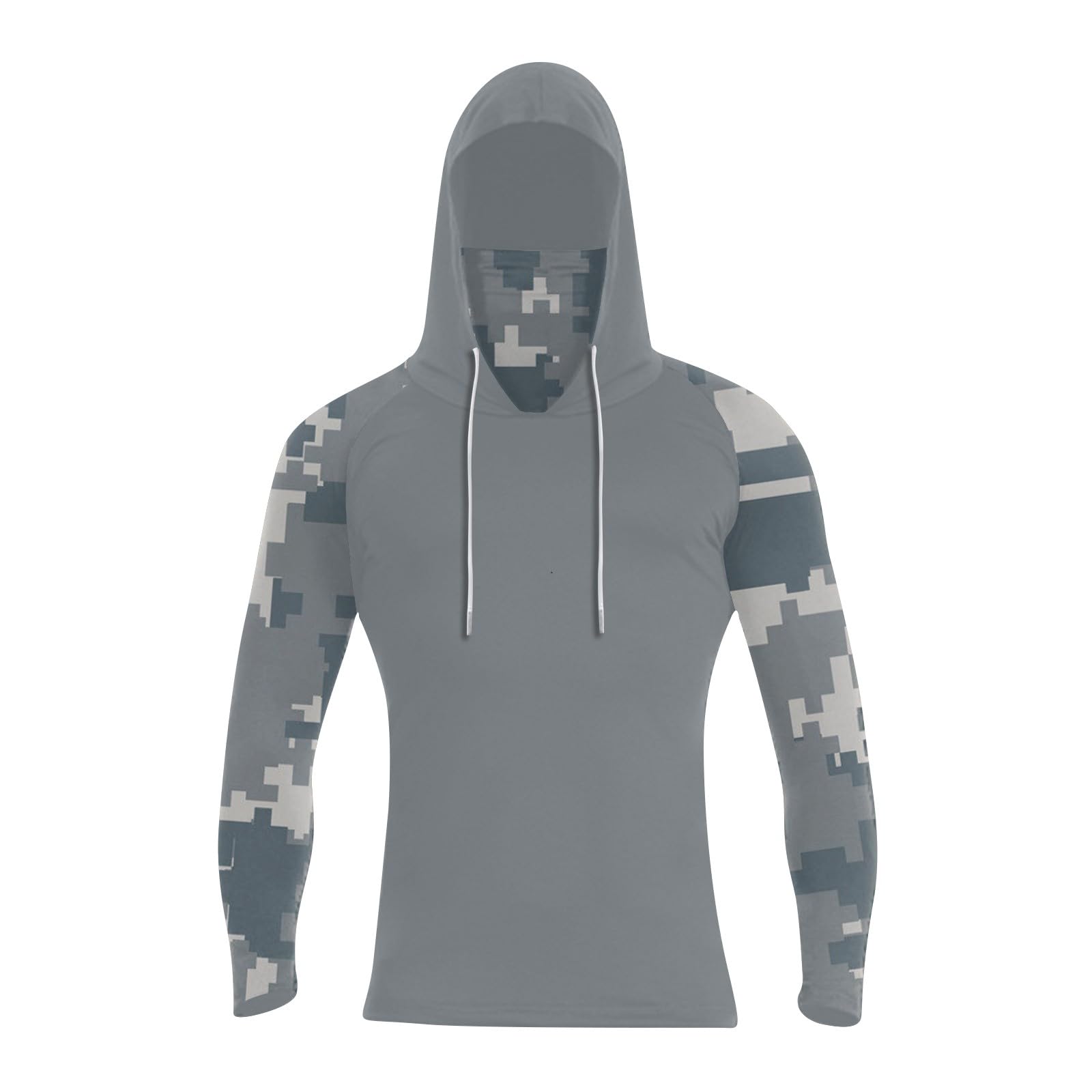 MOKBAY Camiseta Proteccion Solar Hombre Transpirable Running Manga Larga con Capucha UPF 50 Rashguard Ciclismo Gimnasio Deporte Trekking Camisetas