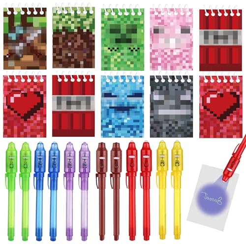 LTHOENG 12 UV-Stift und 12 Notizbuch Mitgebsel Kindergeburtstag Gastgeschenke Adventskalender und kleine Geschenke für Kinder