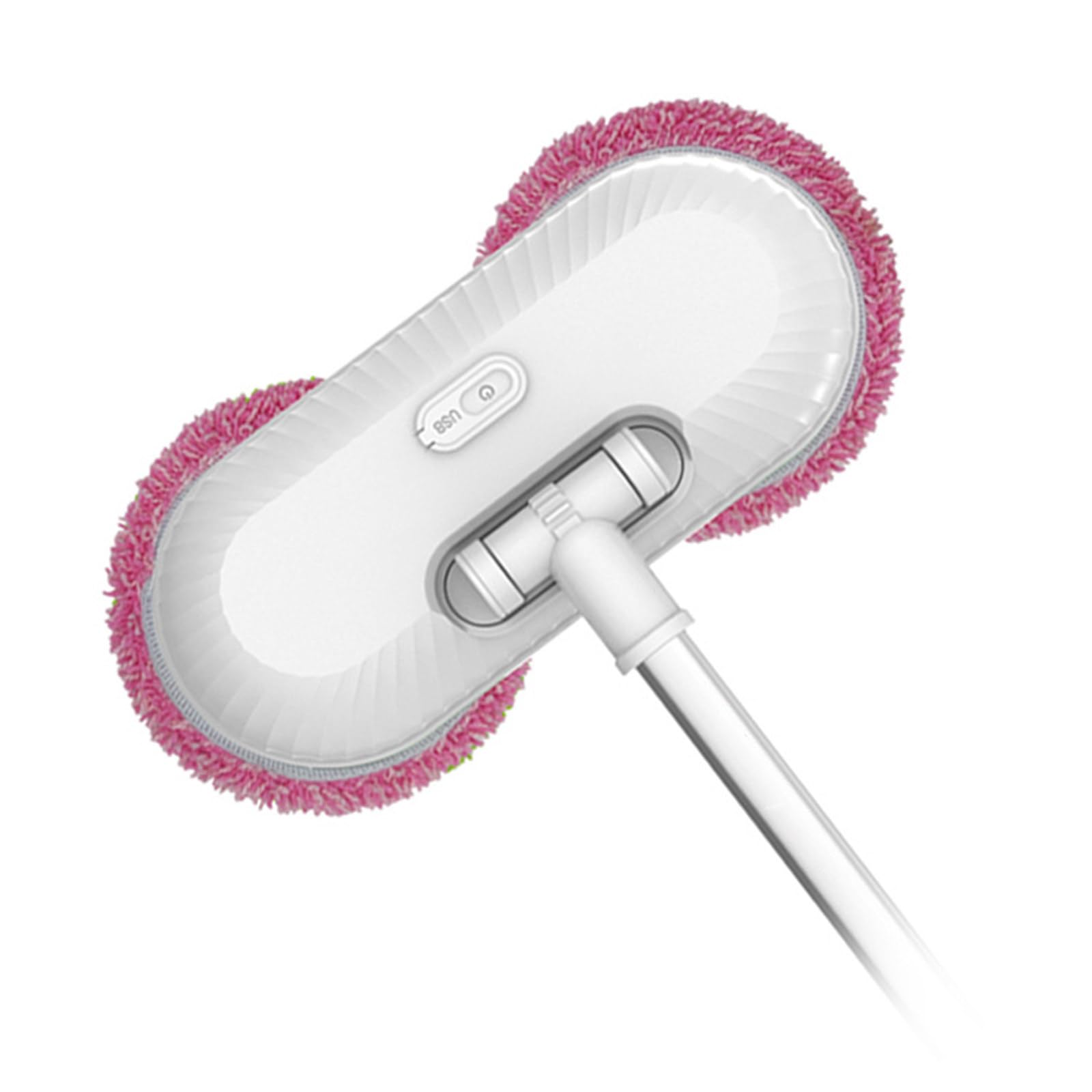 Limpiador de vidrio eléctrico, limpiador automático de ventanas inteligente con cabezal doble para el hogar, fregona telescópica, herramienta de limpieza de paredes,Pink