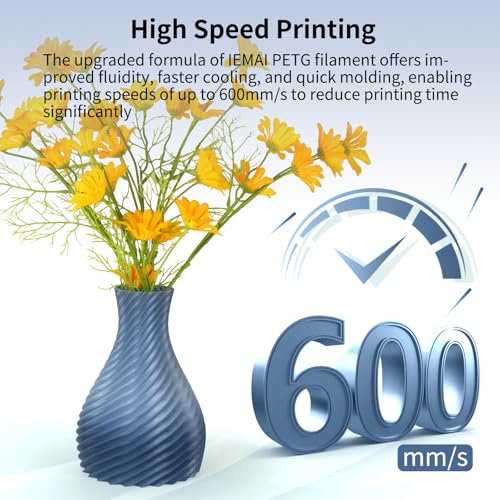 Image of IEMAI Translucent PETG Filament 1.75mm 1kg, Dual Color Gradient Indigo to White 3D Printer Filament Up to 600mm /s Rapid Printing for Lampshades Artwork & Home Decor