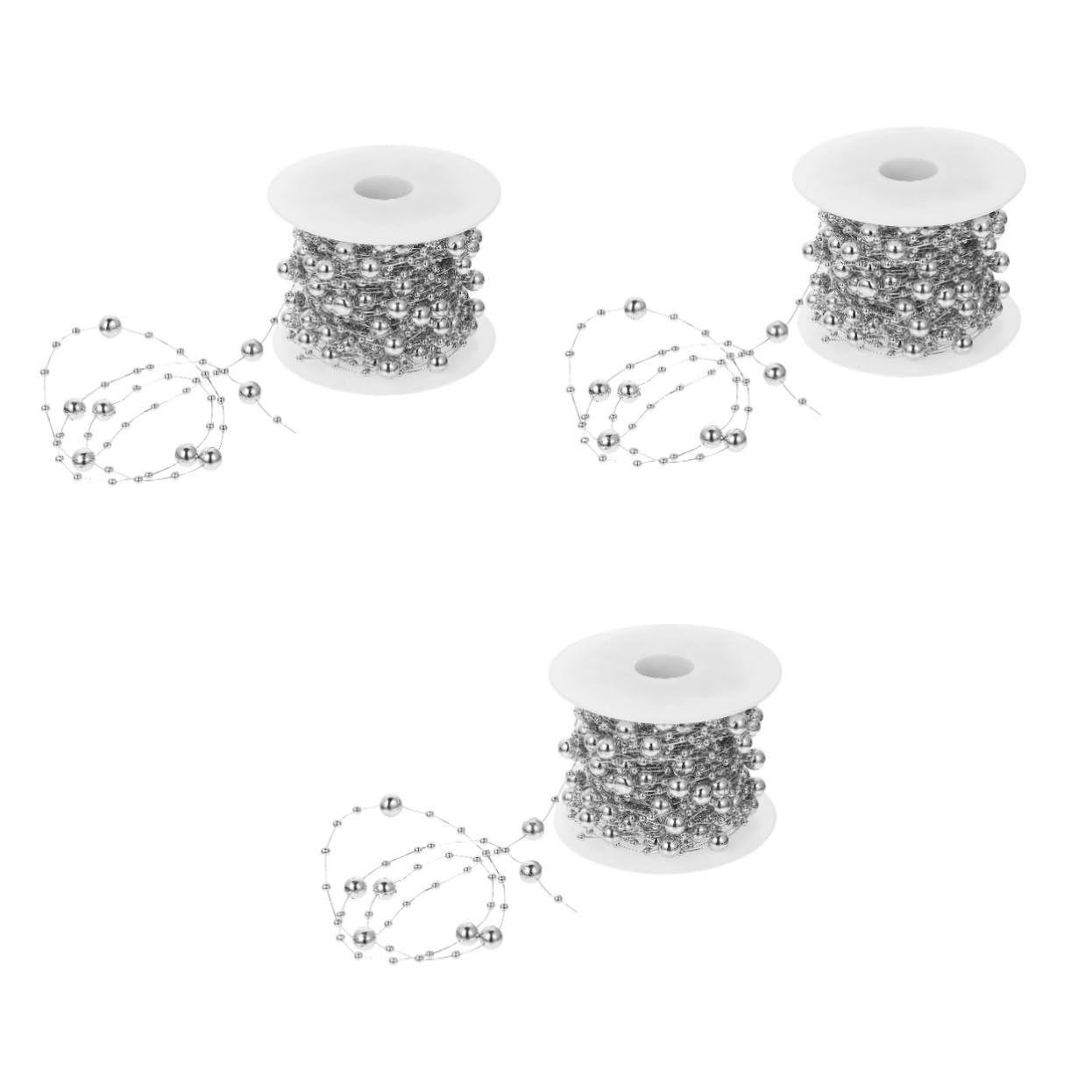 Tofficu Perlenmaterial dekorative Perlengirlande Perlenanhänger Strass Handdekor house decoration Heimdekorationsartikel Perlenkettenanhänger dekorative Perlenkette Plastik Silver