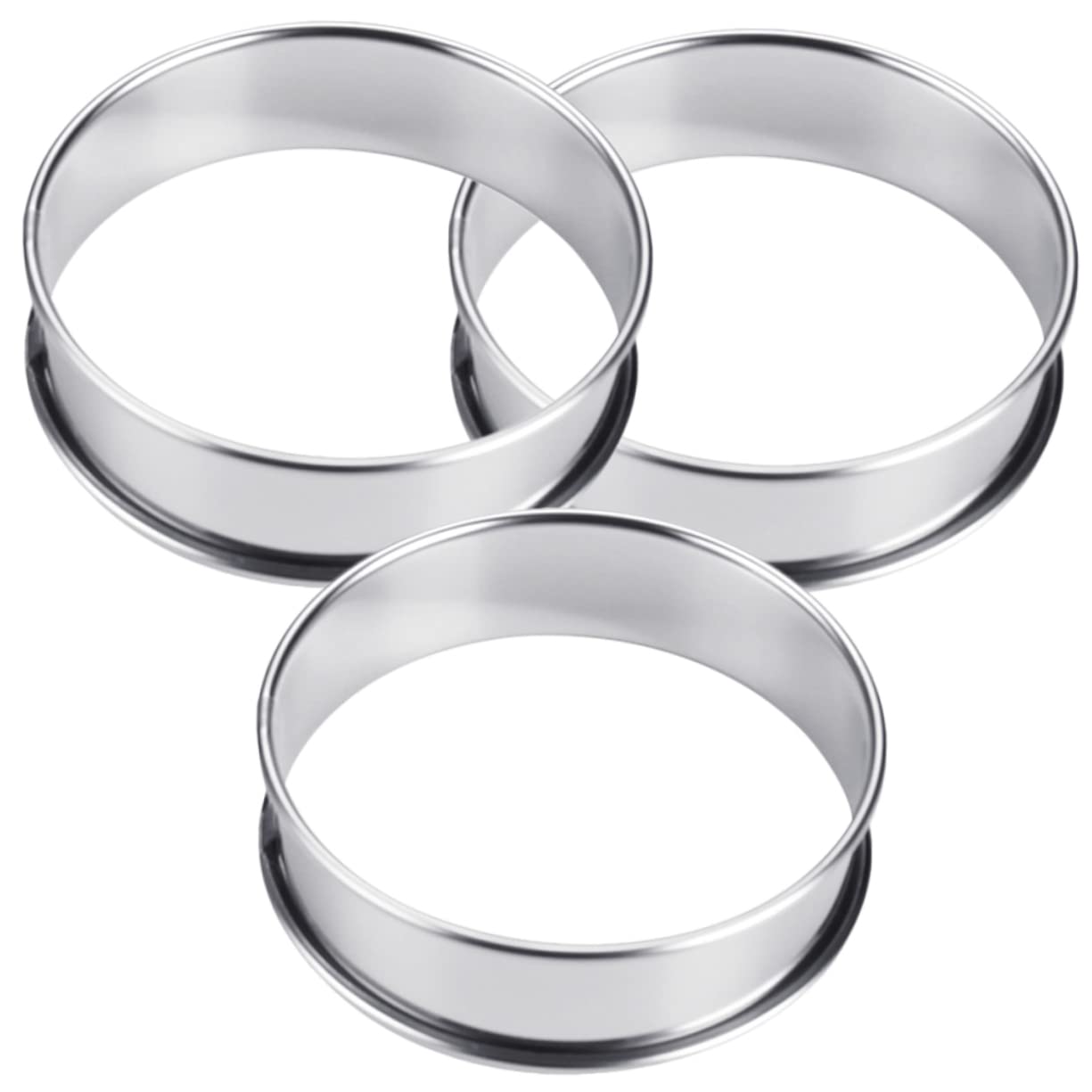 Hemobllo 3Pcs Stainless Steel Pizza Saucing Rings Non Stick Baking Tool for Pizza Cakes More Stainless Steel Molds for Home Bakery Use