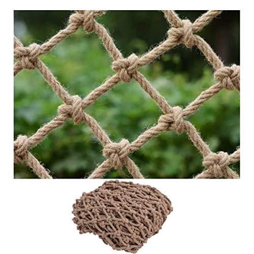 XCYYBB Red Decorativa De Cuerda De Cáñamo Escalera Cerca Ventana Puerta Malla De ProtecciónDe Seguridad Red De Camiones Red para remolques -Cuerda De Cáñamo 4x4m(13x13ft)