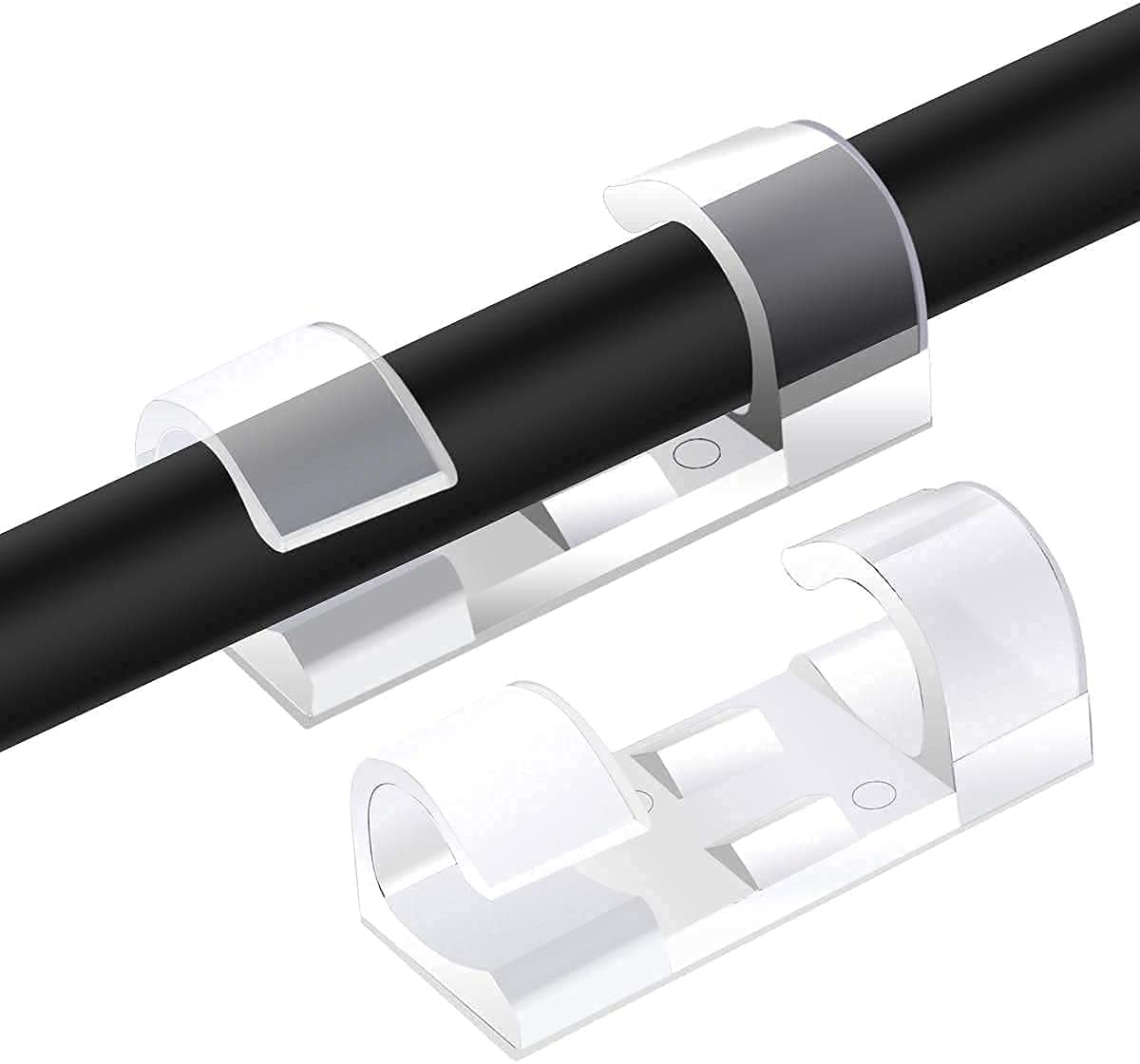 FLIP MART Self-Adhesive Cable Management Clips, Self-Adhesive Wire Holder for Car, Office and Home Wire Organizer Accessories Office, Laptop, Computer, Transparent 20pcs (Pack of 2)