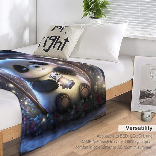 Couverture panda impression numerique cadeau parfait plaid garcon lit