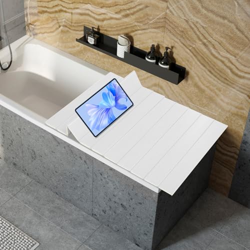 Couverture de baignoire pliable blanche | Pont isolation et plateau 5 kg - 8