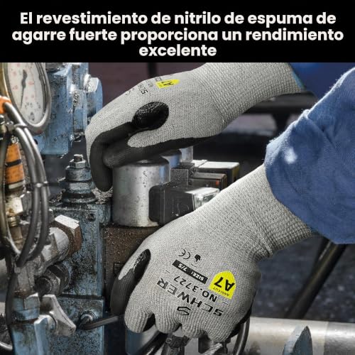 Miniatura 3 de Schwer Guantes De Trabajo Anticorte Nivel A7 F Con Pulgar Reforzado - Para Trabajos De Alto Riesgo, Madera Y Construcción - Antideslizantes, Duraderos Y Seguros,M