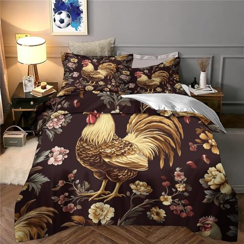 Housse de couette coq microfibre légère et infroissable pour simplifier les corvées
