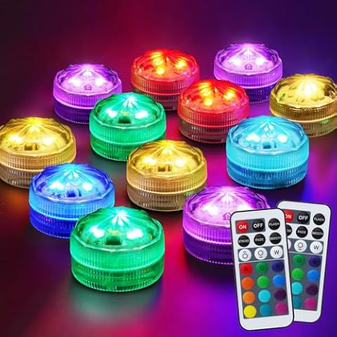 Homemory Mini RGB Submersible LED Lights Cover