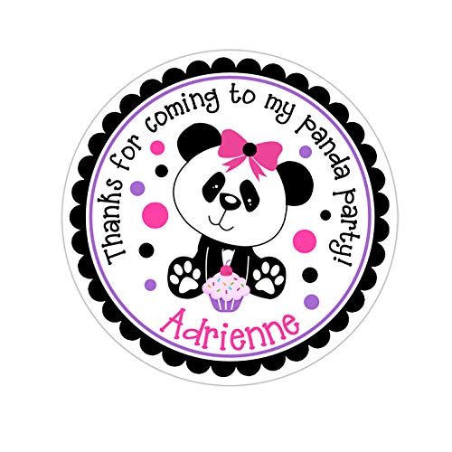 Dozili Cupcake Panda Bear Stickers Panda Bear Birthday Party Panda Bear Party Stickers Personalized Birthday Party Favor Thank You Stickers