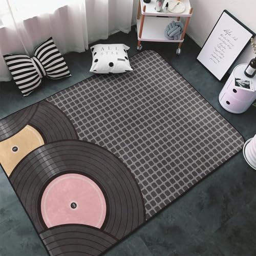 Alfombras de vinilo para sala de estar y dormitorio, lavable, suave, de 3 x 5 pies, antideslizante, para interiores, decoración de dormitorio, estética, 60 x 39 pulgadas