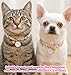 ValueBargain 2 Pack Cat Collar Breakaway, Daisy Collar for Girl Cats, Adjustable Breakaway Cat Collars with Bell, Cute Floral Design Perfect for Female Kitten, 7.5-11 Inch, Pink & Green