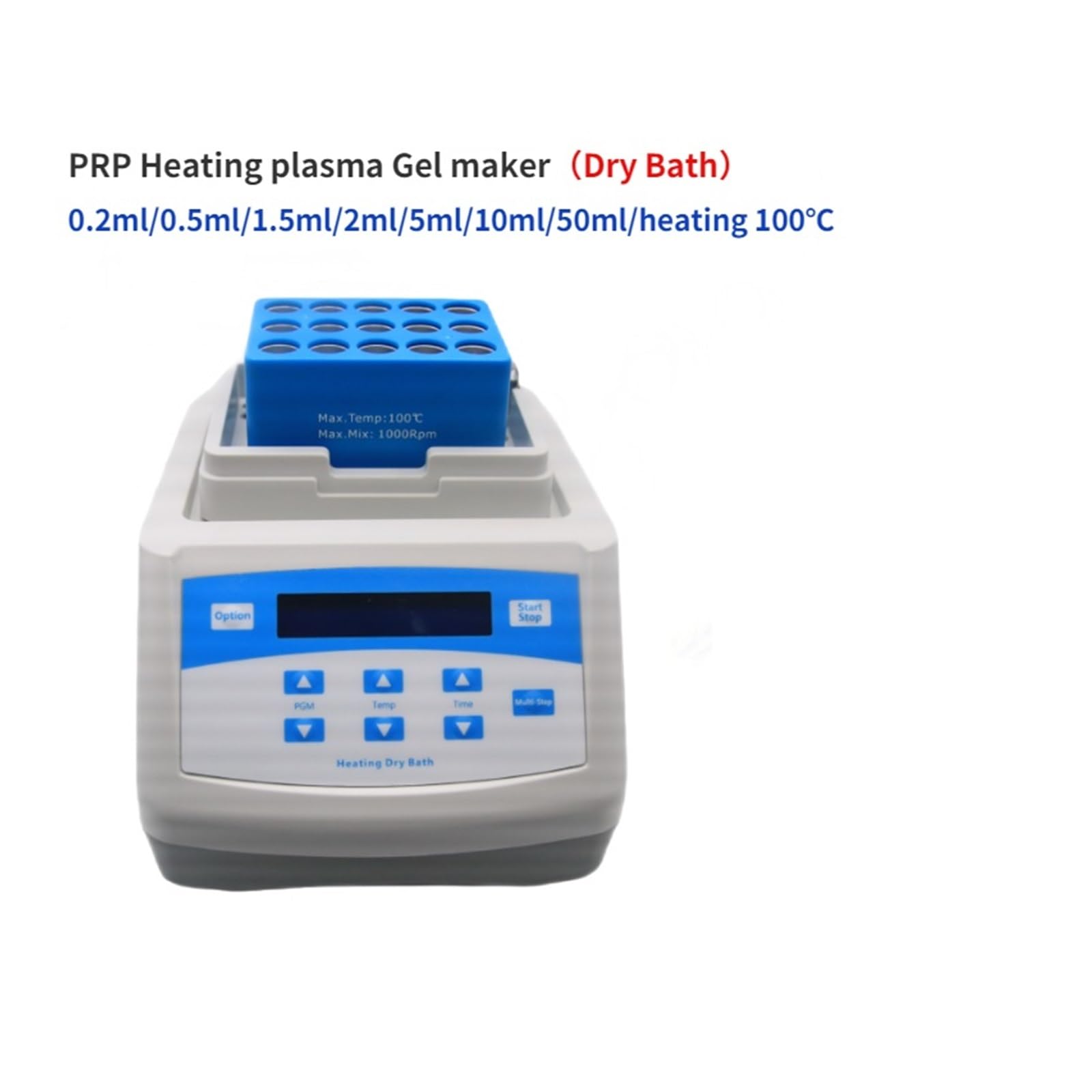 Laborschüttler, PRP Heizung Plasma Gel Maker Trockenbad PPP PCR Inkubator 100 ℃ 0,2 ml/0,5 ml/1, ml/2 ml Zentrifuge Rohr Labor Ausrüstung(Heating and cooling)
