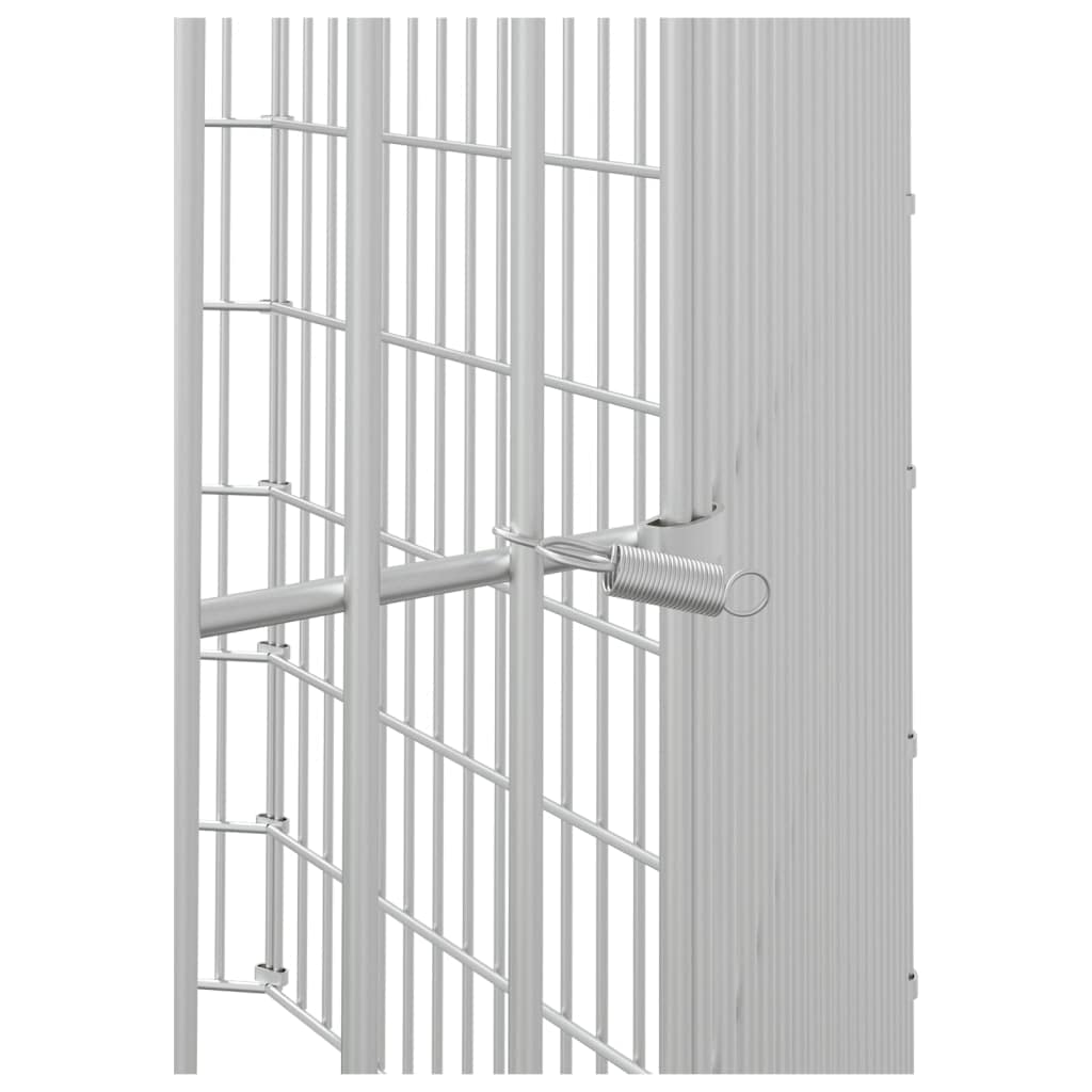 vidaXL Conigliera con 8 Pannelli 54x60 cm Ferro Zincato