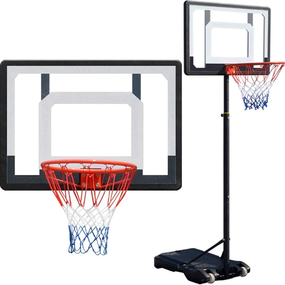 VVA 1.55-2.1m Professional Adults Kids Indoor Mobile Basketball Stand Hoop Outdoor Sports Adjustable Shooting Rack Basket Rim Backboard Gear