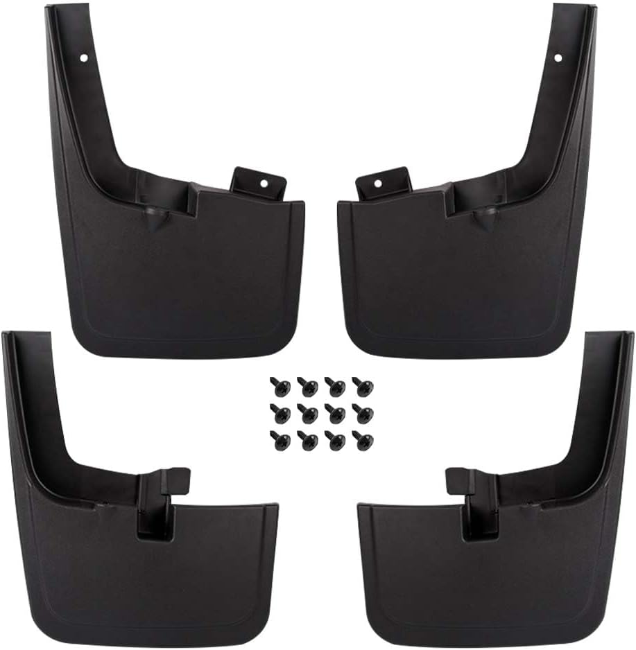 DOTCOM 4PCs Heavy Duty Molded Mud Flaps Guards Splash Compatible with Ford F150 2015 2016 2017 2018 (for Trucks with Fender Flares) Mudguards Front and Rear Splash Mud Guards