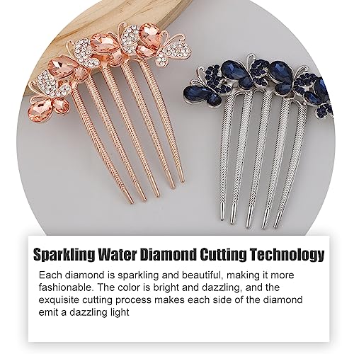 WeddHuis 2 Pezzi Pettini per Capelli in Cristallo