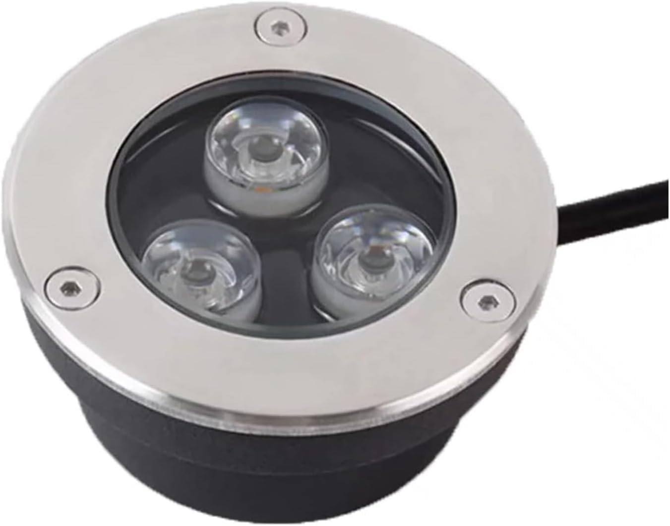 Ultra Thin Walkover Lights Terrace Garden 3W LED Buried Light IP68 Waterproof 304 Stainless Steel for Lawn, Swimming Pool, Lighting(Warm White 3000k,24V)