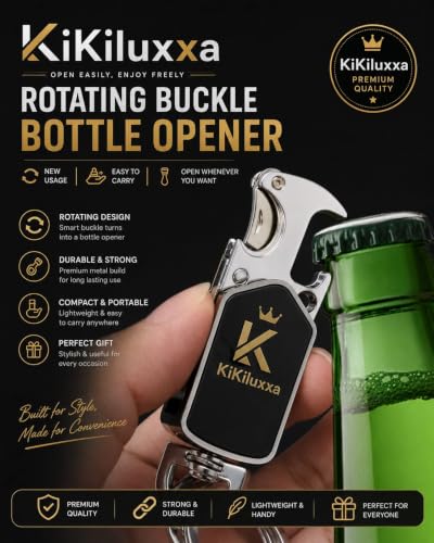 Image of KiKiluxxa Multifunction Spinner Keychain with Dual Key Rings for Outdoor Carabiner Portable Keychain For Bike & Car -Multi Spinner