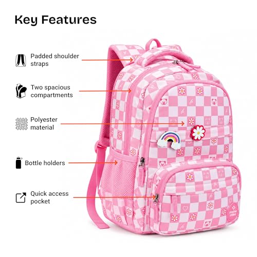 Image of Nasher Miles Polyester Backpack | Ideal for Preschool, Kindergarten, College, School, Office& Travel | Toddler, Girls, Boys, Men, Women
