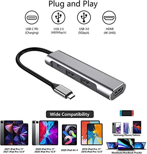 Reaka Upgraded Usb Type C To Hdmi Digital Av Multiport Hub,Usb-C(Usb3.1) Adapter Pd Charger For Oled Switch/Nintendo Switch,Portable 4K Hdmi Dock For Samsung Dex Station Travel Tv Docking Station #TOP7