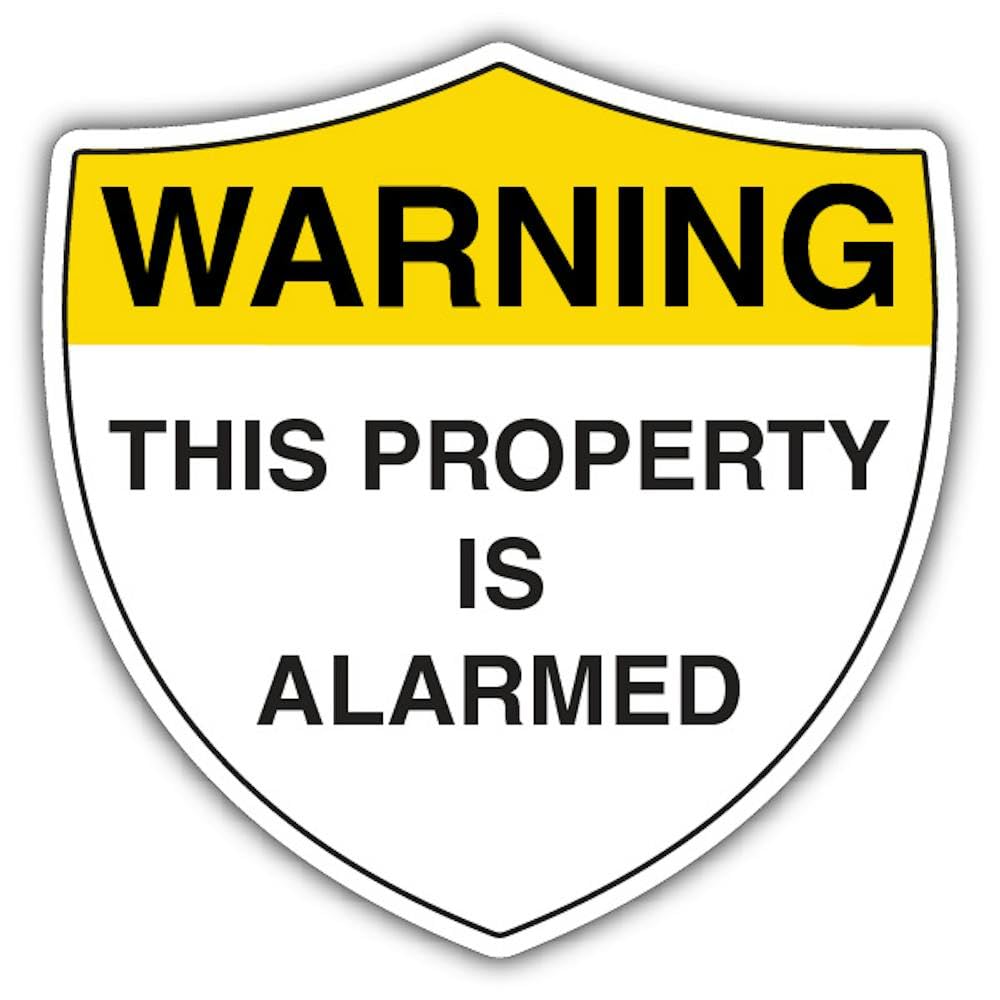 V Safety Warning This Property Is Alarmed - Shield Safety Sign - 300 x 300 mm - 2mm Rigid Plastic