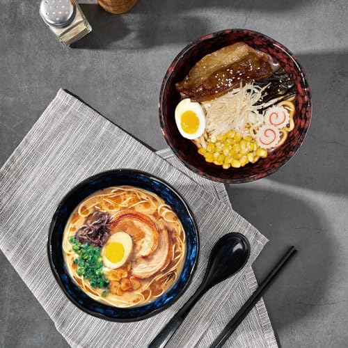 JIEMEI-HOME-Ceramic-Ramen-Bowl-Set-34-OZ-Noodle-Bowl-Set-Cereal-Bowls-for-Kitchen-Breakfast-Oatmeal-Microwave-and-Dishwasher-Safe-Soup-Bowl-Set-of-4-Special-Reactive-Glazed-Crimson JIEMEI HOME Ceramic Ramen Bowl Set 34 OZ Noodle Bowl Set Cereal Bowls for Kitchen Breakfast Oatmeal Microwave and Dishwasher Safe Soup Bowl Set of 4 Special Reactive Glazed Crimson