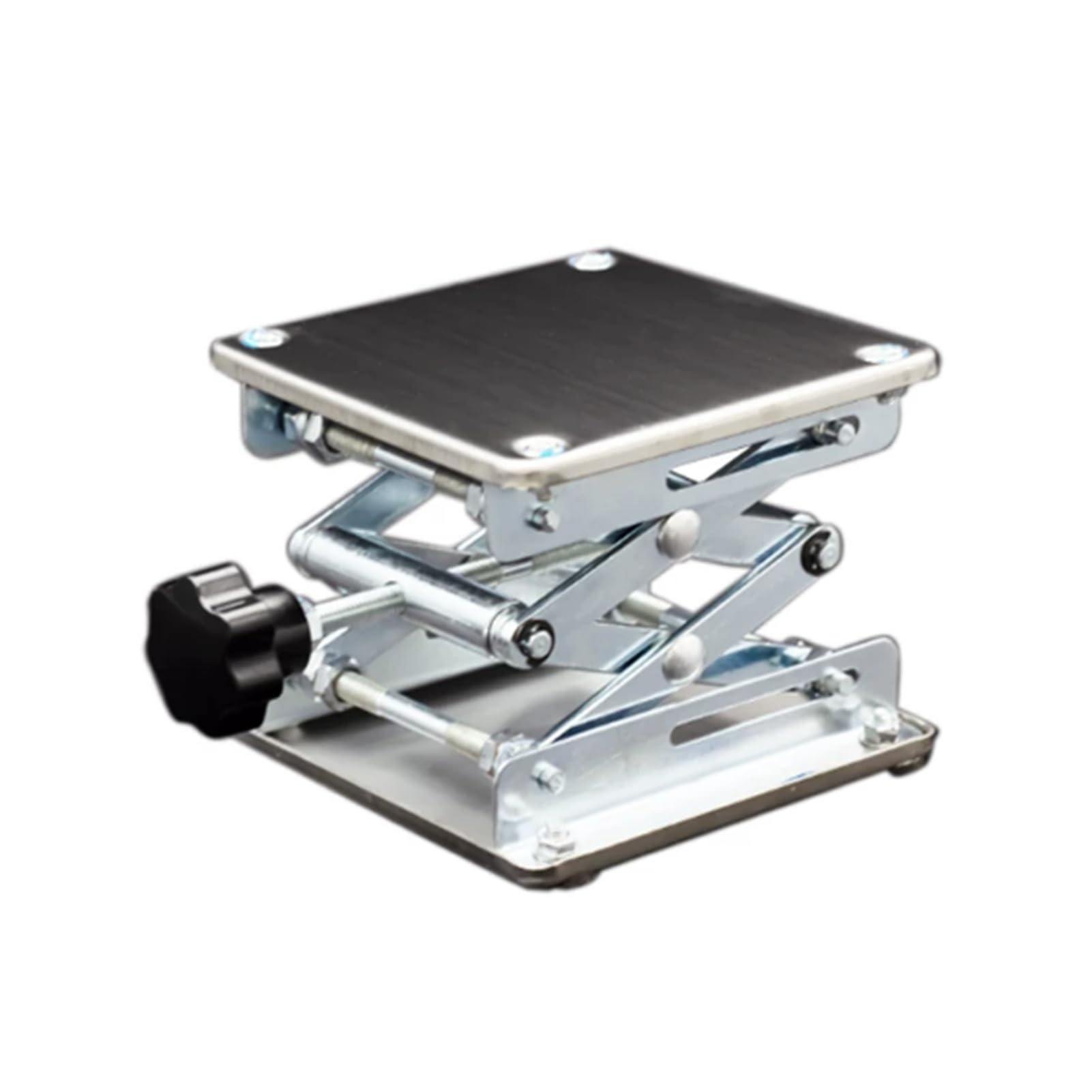 Soporte De Elevación Laboratorio Acero Inoxidable, Plataforma Jack Tipo | Herramienta de medición de control manual, rango ajustable de altura 5,5-46 cm, capacidad de carga máxima 25 kg(15x15cm)