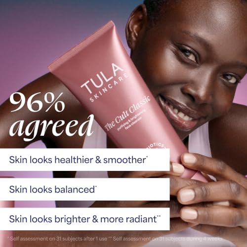 Image of TULA Skincare Cult Classic Purifying Face Cleanser, Sparkling Rose, Daily Wash for Pores & Skin Balance with Prebiotic Extracts, Antioxidants & Turmeric, Deep Cleansing Formula, 6.7 FL OZ